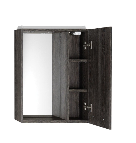 AQUALINE ZOJA tükrösszekrény LED világítással, jobbos, 60x60x14cm, mali wenge 45024