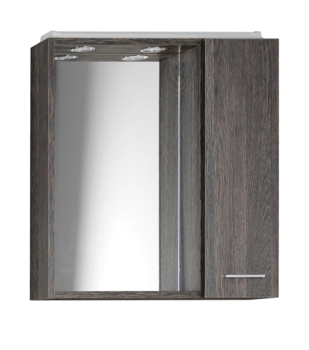 AQUALINE ZOJA tükrösszekrény LED világítással, jobbos, 60x60x14cm, mali wenge 45024
