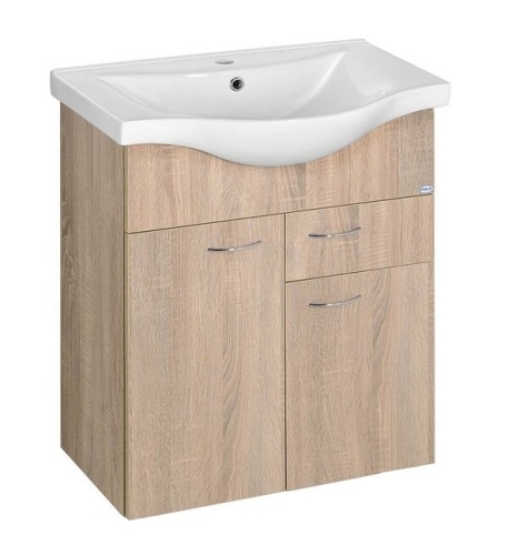 AQUALINE KERAMIA FRESH mosdótartó szekrény, 60,5x74x34cm, platina tölgy 50066
