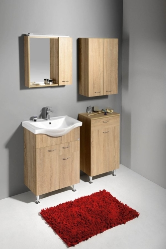 AQUALINE KERAMIA FRESH mosdótartó szekrény, 60,5x74x34cm, platina tölgy 50066