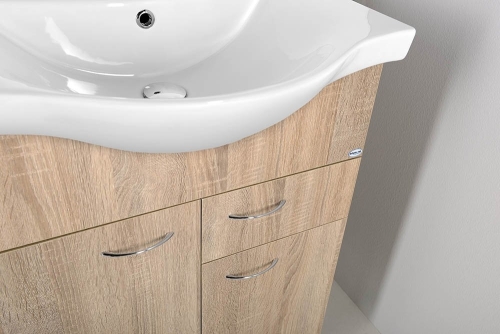 AQUALINE KERAMIA FRESH mosdótartó szekrény, 60,5x74x34cm, platina tölgy 50066
