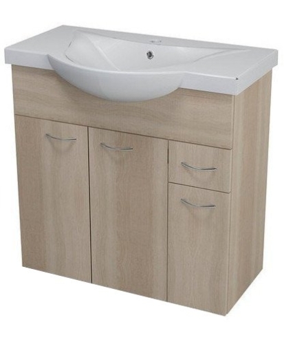 AQUALINE KERAMIA FRESH mosdótartó szekrény, 74,5x74x34,5cm, platina tölgy 50083