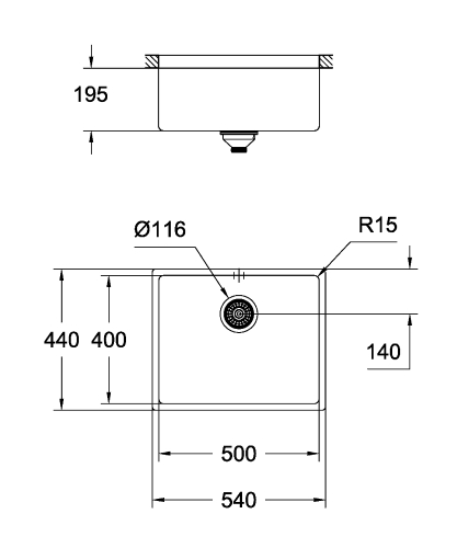 Grohe K700 alulról beépíthető rozsdamentes acél mosogató warm sunset 31574DL0