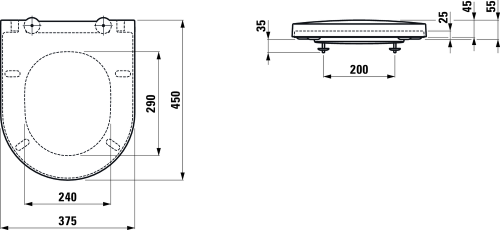 Laufen Sonar lassú záródású wc ülőke, fehér H8933410000001
