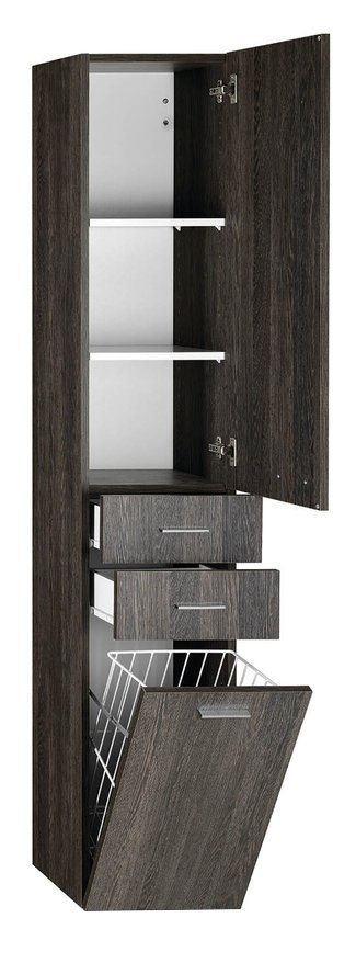 AQUALINE ZOJA állószekrény fiókkal, szennyeskosárral, 35x184x29cm, mali wenge 51231
