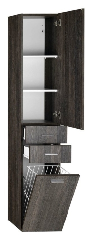 AQUALINE ZOJA állószekrény fiókkal, szennyeskosárral, 35x184x29cm, mali wenge 51231