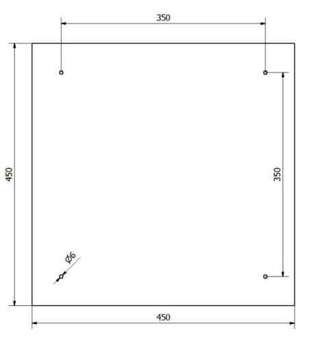 AQUALINE BABY tükrösszekrény, 45x45x13cm, inox PCA002