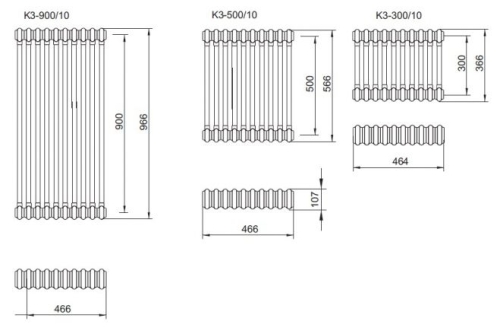 Radeco Trex 1200/15 design csőradiátor (2465 W, fehér, 1266x702 mm)