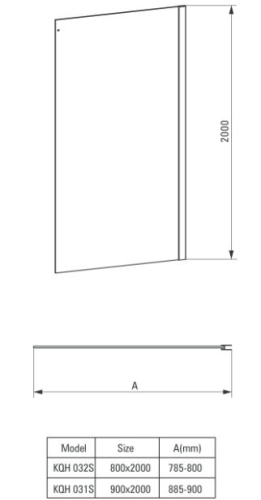 Deante HIACYNT zuhanykabin oldalfal 90 cm KQH 031S