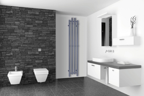 Radeco TUBO 1 RM design fűrdőszobai csőradiátor (490 W, rozsdamentes, 1620x290 mm)