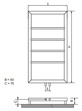 Radeco FRAGIL ANTIK design fűrdőszobai csőradiátor (220 W, antik, 850x435 mm)