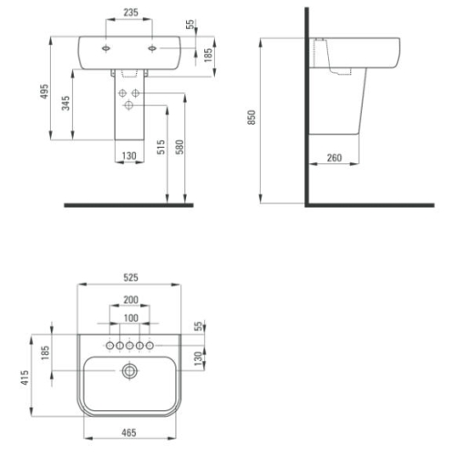 Deante Hiacynt 52,5x41,5 cm mosdó CDH 6U5W