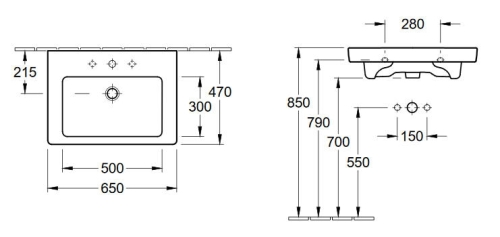 Villeroy & Boch Subway 2.0 65x47 cm mosdó bútorhoz CeramicPlus felülettel 7113 FA R1 (7113FAR1)