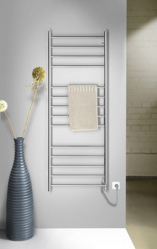 Sapho REDONDO 600x1500mm elektromos törölközőszárító radiátor időzítővel, inox ER250T