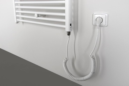AQUALINE elektromos fürdőszobai radiátor fűtőpatronnal, egyenes, 450x960cm, 300W, fehér ILE94T