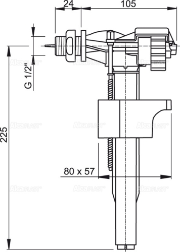 Alcaplast A15P 1/2
