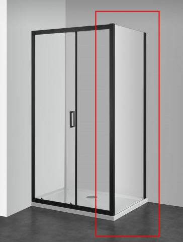 Sanotechnik ELITE BLACK 1 zuhanyfal, 90 cm F90B