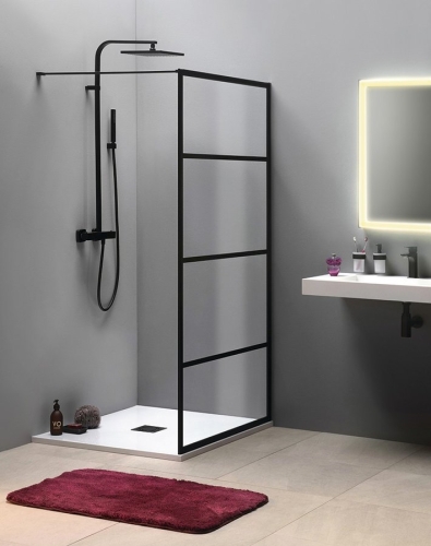Sapho CURE BLACK fix zuhanyfal, 700mm, matt fekete CB70