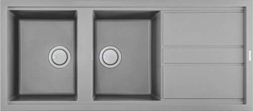 Elleci Best 500 két medence csepegtetővel gránit mosogató, M79 Aluminium LMB50079