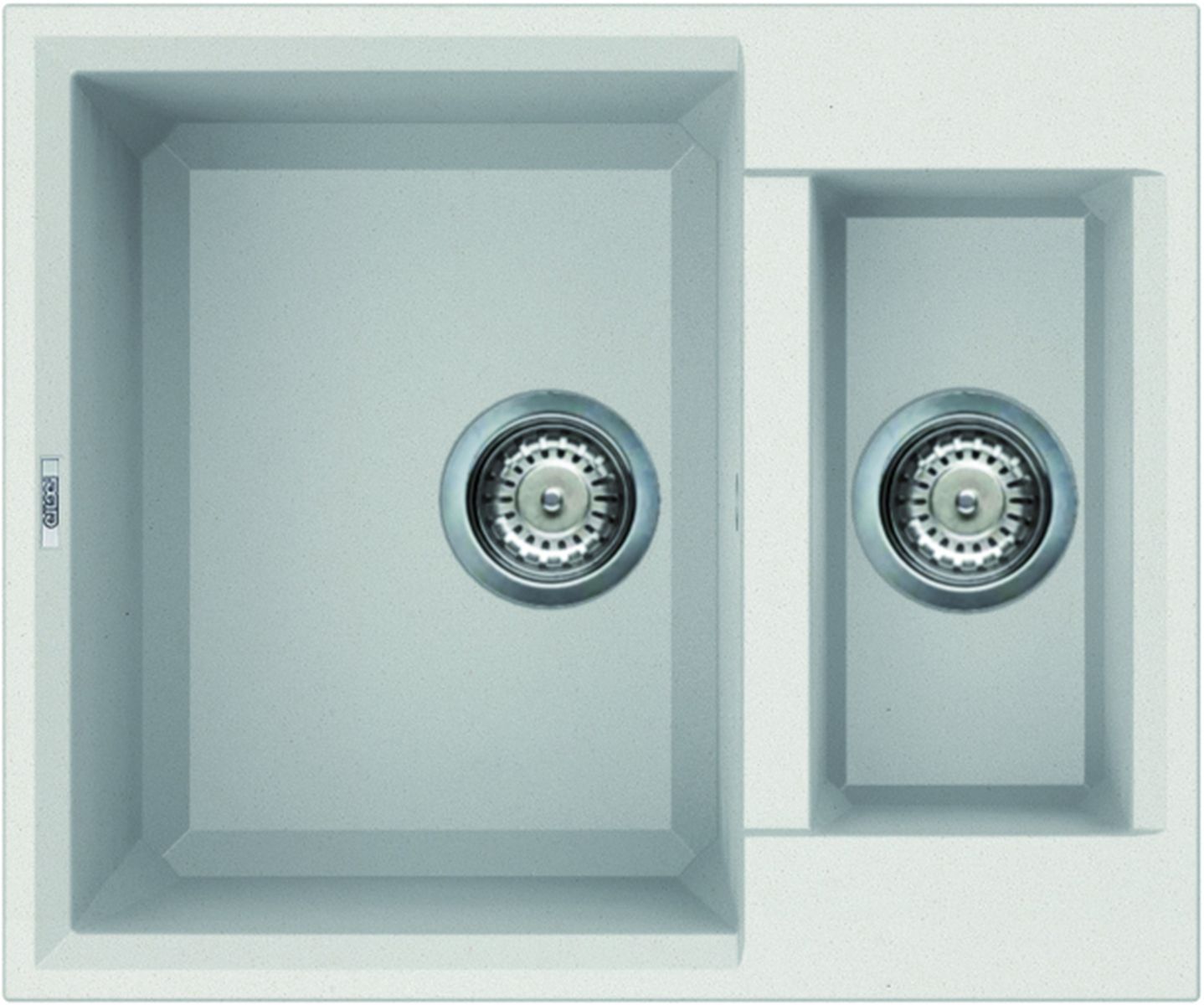 Elleci Easy 150 egy medence gyümölcsmosóval gránit mosogató, G68 Bianco LGY15068