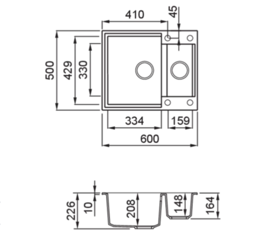 Elleci Easy 150 egy medence gyümölcsmosóval gránit mosogató, G43 Tortora LGY15043