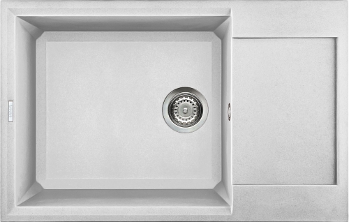 Elleci Easy 310 egy medence csepegtetővel gránit mosogató, G68 Bianco LGY31068