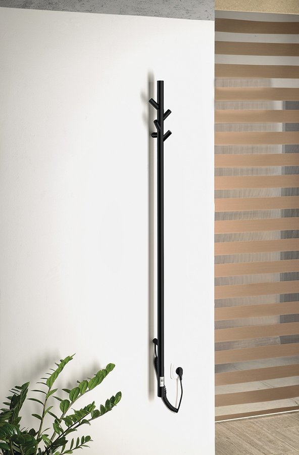 Sapho PASADOR Elektromos álló fürdőköppeny, törölköző szárító radiátor 150x1500mm, 30W, matt fekete ER175BT