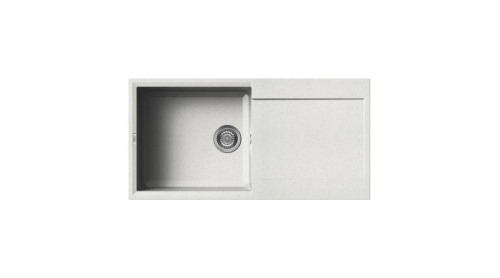 Elleci Easy 480 egy medence csepegtetővel gránit mosogató, G52 Bianco Pietra LGY48052