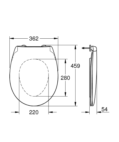 Grohe 38528001 szerelő elem kompletten nyomólappal, wc-vel, ülőkével SSB1N