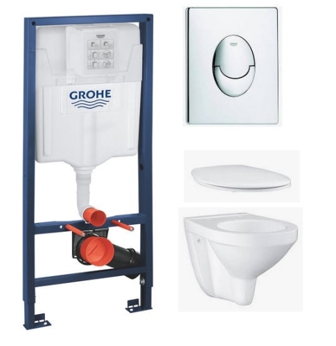 Grohe 38528001 szerelő elem kompletten nyomólappal, wc-vel, ülőkével SSB1N