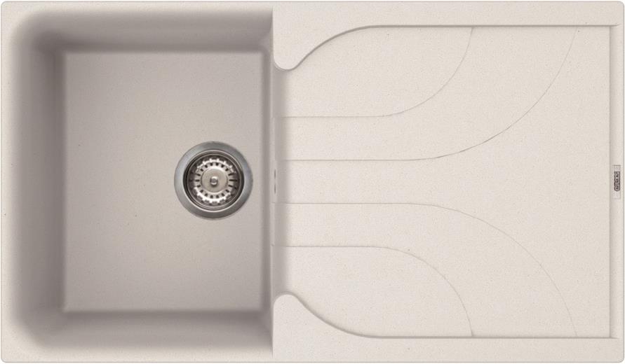 Elleci Ego 400 egy medence csepegtetővel gránit mosogató, G68 Bianco LGE40068