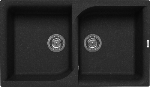 Elleci Ego 450 két medencés gránit mosogató, G54 Nero Pietra LGE45054