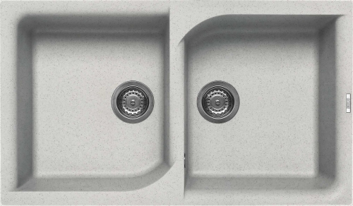 Elleci Ego 450 két medencés gránit mosogató, G52 Bianco Pietra LGE45052
