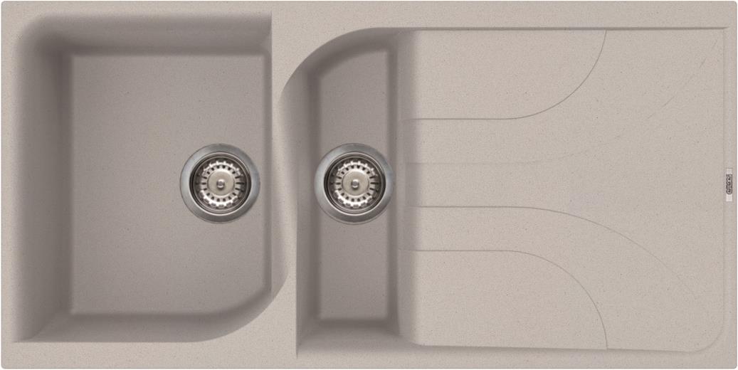 Elleci Ego 475 egy medence gyümölcsmosóval, csepegtetővel gránit mosogató, M79 Aluminium LME47579