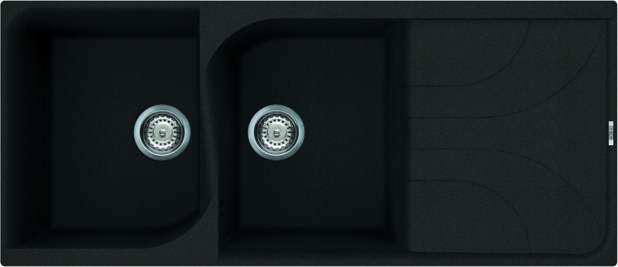 Elleci Ego 500 két medence csepegtetővel gránit mosogató, M70 Ghisa LME50070