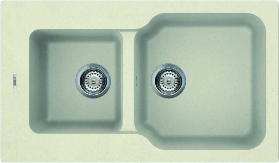 Elleci Fox 430 két medencés gránit mosogató, G62 Bianco Antico LGF43062