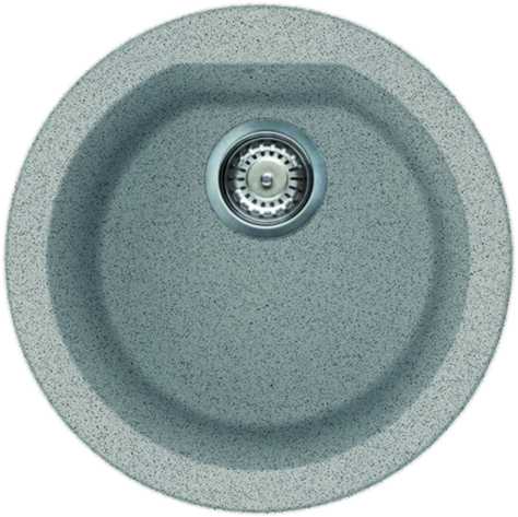 Elleci Fox ROUND 1 kerek medencés gránit mosogató, G55 Grigio Pietra LGFROU55