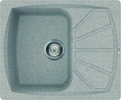 Elleci Living 125 1 medence csepegtetővel gránit mosogató, G55 Grigio Pietra LGL12555