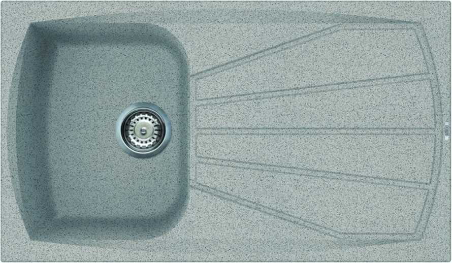 Elleci Living 400 egy medence csepegtetővel gránit mosogató, G55 Grigio Pietra LGL40055