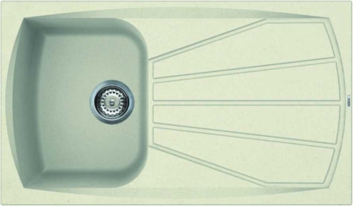 Elleci Living 400 egy medence csepegtetővel gránit mosogató, G62 Bianco Antico LGL40062
