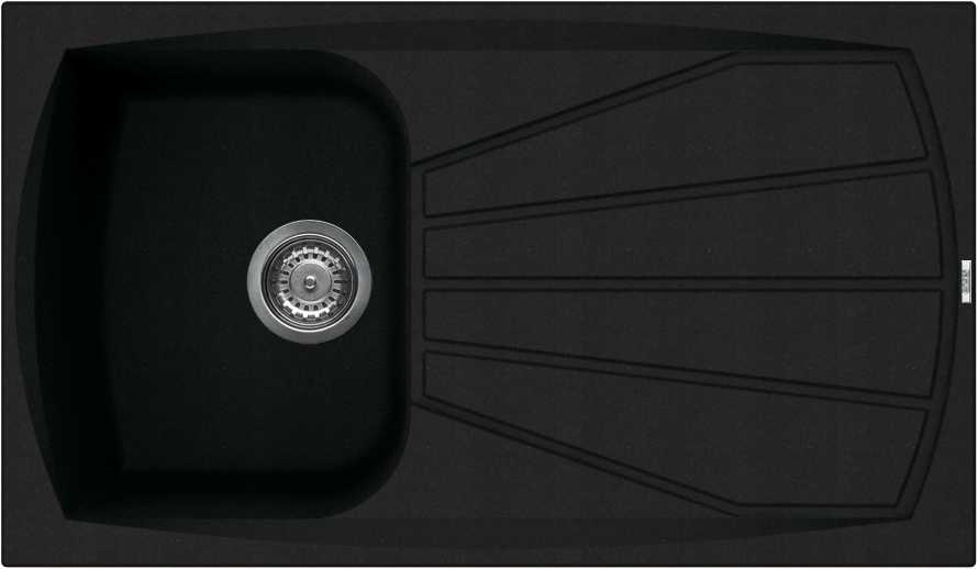 Elleci Living 400 egy medence csepegtetővel gránit mosogató, G40 Nero LGL40040