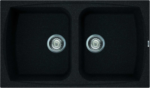 Elleci Living 450 két medencés gránit mosogató, G54 Nero Pietra LGL45054