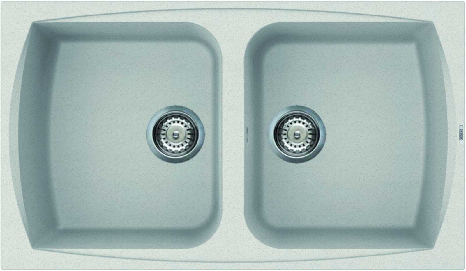 Elleci Living 450 két medencés gránit mosogató, G52 Bianco Pietra LGL45052