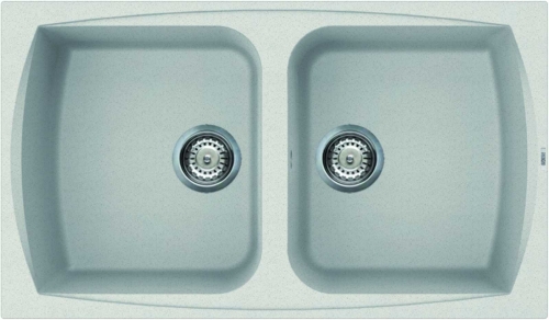 Elleci Living 450 két medencés gránit mosogató, G52 Bianco Pietra LGL45052