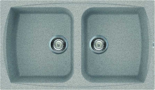 Elleci Living 450 két medencés gránit mosogató, G55 Grigio Pietra LGL45055