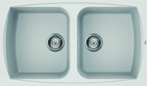 Elleci Living 450 két medencés gránit mosogató, G68 Bianco LGL45068