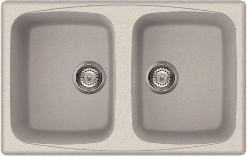 Elleci Master 350 két medencés gránit mosogató, Bianco Pietra LGM35052