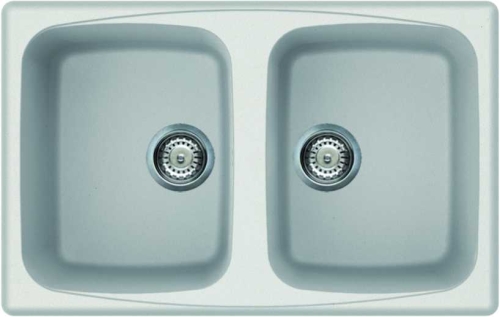 Elleci Master 350 két medencés gránit mosogató, G68 Bianco LGM35068