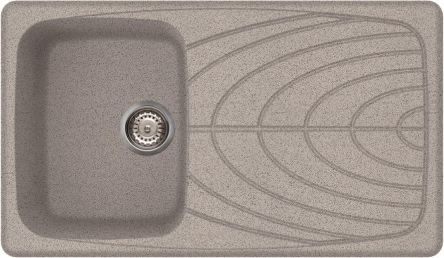 Elleci Master 400 egy medence csepegtetővel gránit mosogató, G55 Grigio Pietra LGM40055