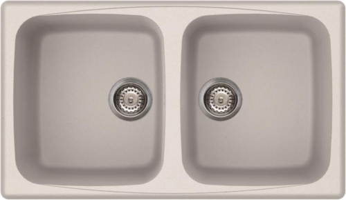 Elleci Master 450 két medencés gránit mosogató, G68 Bianco LGM45068